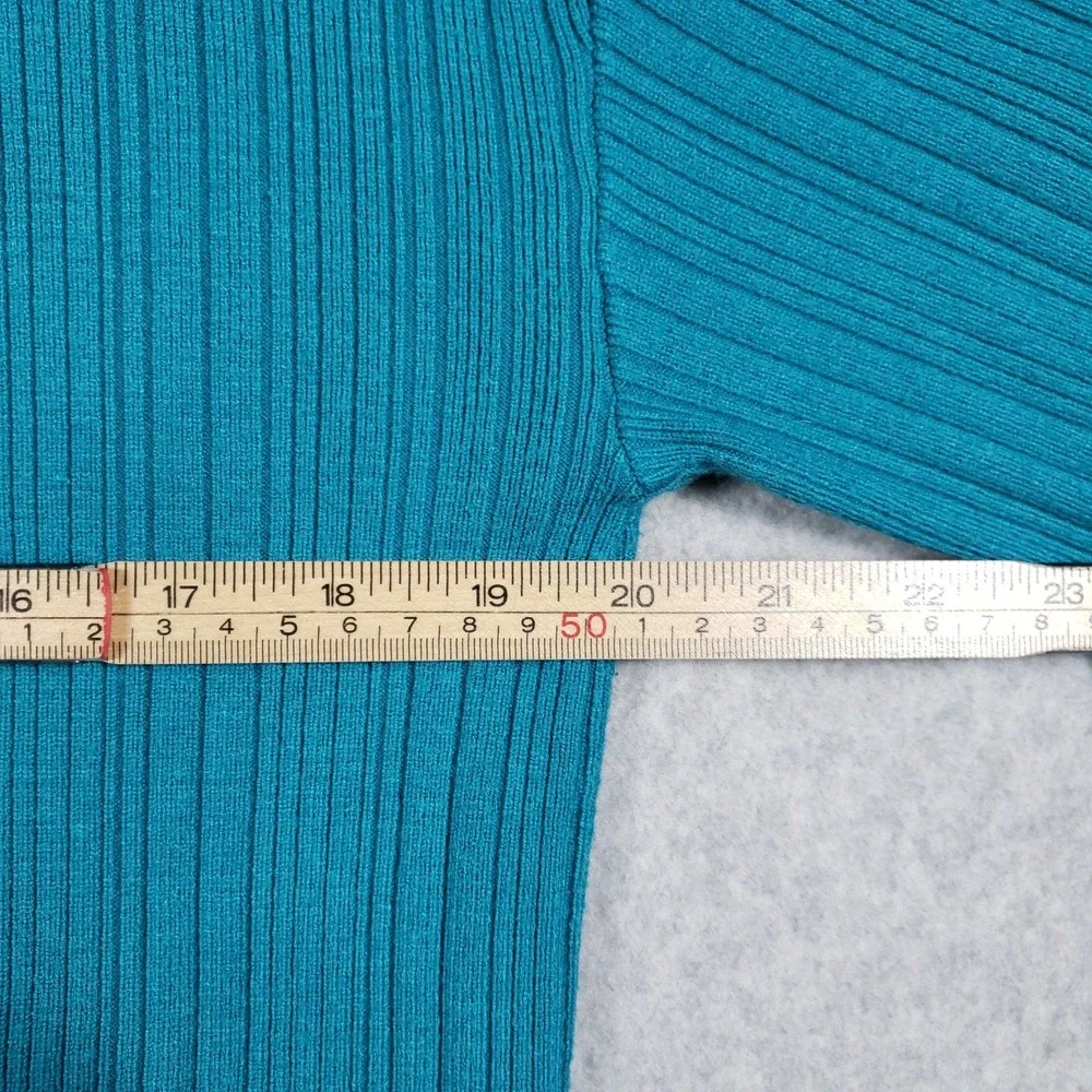 BTFBM Womens 2 Piece Lounge Set Large Teal Blue Ribbed Knit Polo & Wide Leg Pant